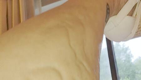 Oiled calves with white wedges