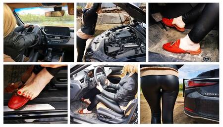 Emily brutally punishes powerful Lexus in latex leggings