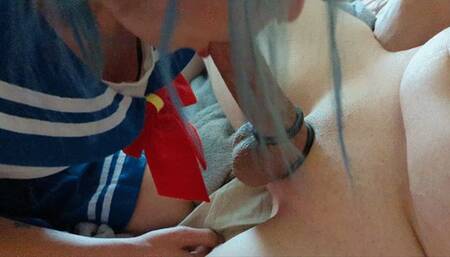 Goth Girl Sailor Moon Blowjob