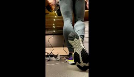 Gray Tights Running Shoes Flex