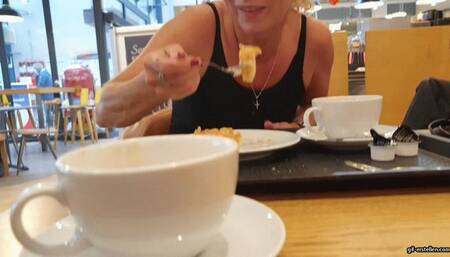 Shoe theft and tickling and footsie in the street cafe HD wmv 1920x1080