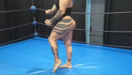 The 1st mixed wrestling video of Belorussian bodybuilder Alondra
