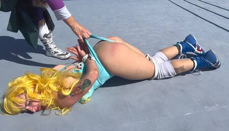 Daphne Punishes a Frozen Criminal