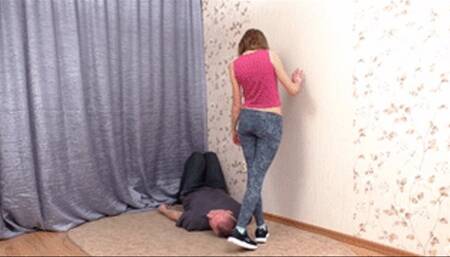 Trampling is the best fitness for a girl in sports outfit, vf1912x 1080p