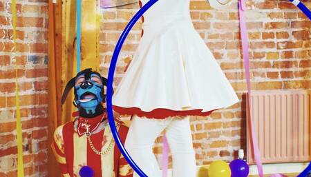 Pup Gets Trained By The Shiny Clowns