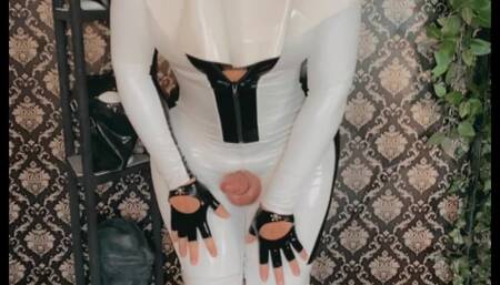 LATEX HIJAB CUM RUBBER DRESS SMOKING 120 MM