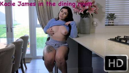Kacie James in the dining room