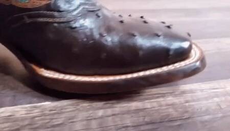 Boot Boy Worshiping My New Lucchese's - WMV - He made me wait and I'm not happy - Vivian Ireene Pierce, Cowgirl Boots, Redheads, Domination