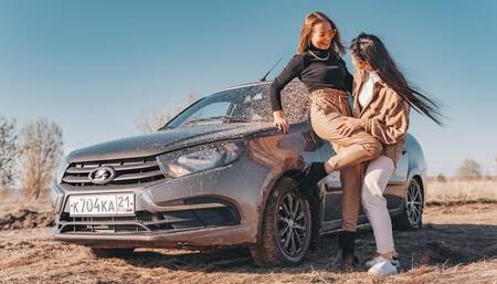 CAR STUCK  Dirty adventures of two girlfriends