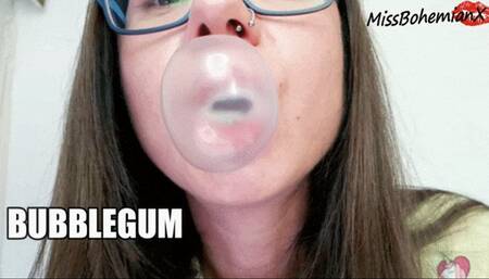 Chewing Bubble Gum and Making Bubbles in Your Face - SD MP4