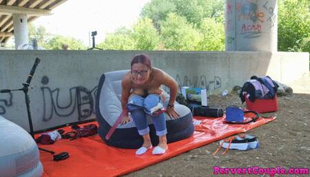 He fingers my pussy deep before fucking me rough - We are fucking rough outdoor