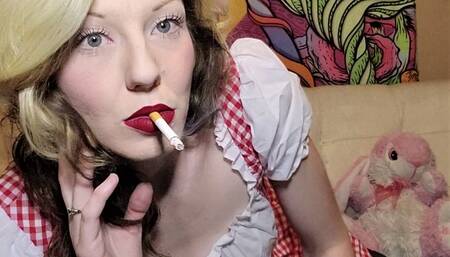 “Little Girl” Roxy Smokes, Teases, and Winks (480p)