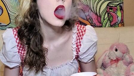 “Little Girl” Roxy Smokes, Teases, and Winks (HD WMV)
