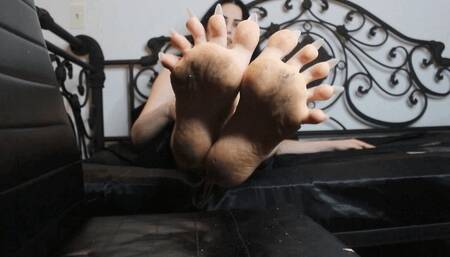 M - Pointy Long Toenails In Your Face dirty soles