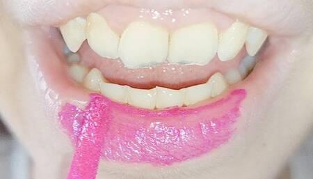 I put a lipstick on my lips