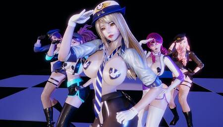 [MMD] RedVelvet - Bad Boy Strip Vers. Ahri Akali Kaisa Evelynn Seraphine KDA 3D Erotic Dance