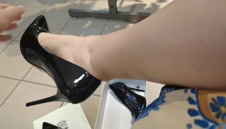 Buy sexy black heels for a costum video
