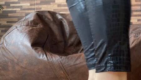 feet trample in plush giraffe