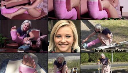 Zazie LLC Getting Ready To Go Out and Crutching in the Park with Foot Play  (in HD 1920X1080)