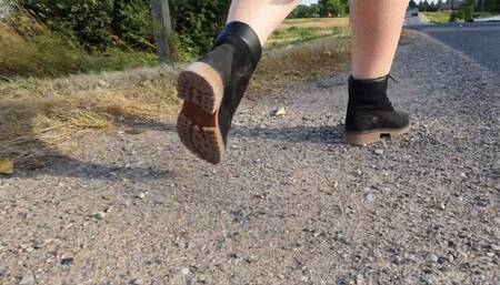 Giantess in Timberland Boots Crushing Pebbles&Rocks #3