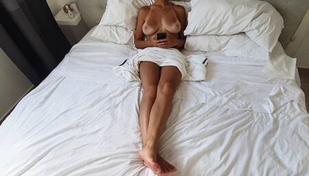 Scrolls Instagram while getting Fucked 