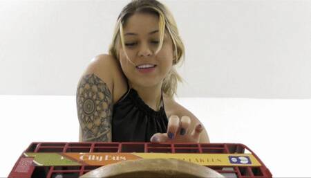 Manuela Enjoys Destroying Bus