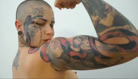 STREET FIGHTER:LADY VIPER THE KINKY COMBAT TRAINING OFFICER-WORSHIP MY INKED MUSCULAR BODY! (SOLO)