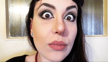 Open wide eyes staring