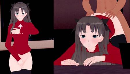 [VR 360 4K] Rin Tosaka Fate/stay Night Showing off the Pussy