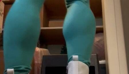 Reach Challenge Teal Tights Step Stool At Work