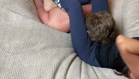 Headscissors Smother In Blue Leggins (Tied Hands) *** Relax Series ***