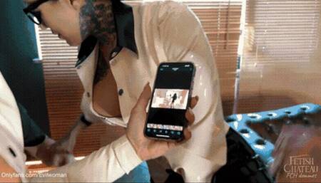 Lazy Employee punished with gigantic strapons