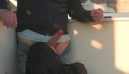 PUBLIC BLOWJOB and FUCK back of the schooly