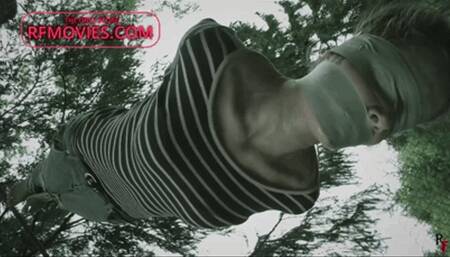 Leya in a serious trouble - Captured and tape bound in woods (FULL HD MP4)