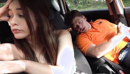 Ginebra Bellucci is riding instructor's hard prick inside the car