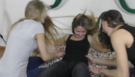 Alina's Gang Settle Dispute With Tickling - Alina's Turn - *Finally, Alina Get's Tickled BAD ! * - WMV - clip is 12:02  min long -