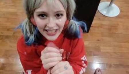 THE PERFECT CUMSHOT FACIAL - Eager to Please Slut Gets Cum Bath - Princess Sloppy Rose