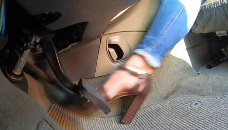 Cranking The Volvo In High Heels & Barefoot