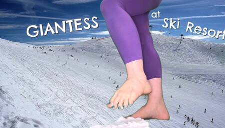 Giantess Brianna Kelly Stomping Tinies at the Ski Resort
