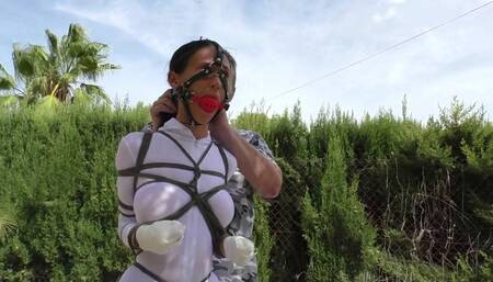 Bondage Walk Training - Super Sexy Mina Moreno - Hard Bondage Walk in a Public Park - Part 2 mp4 HD