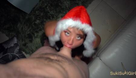4K Christmas CREAMPIE and Blowjob with Sukisukigirl