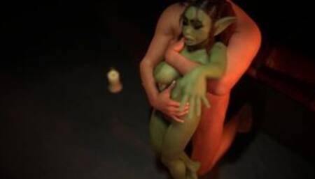 Fucking a Sexy Busty Goblin Girl Standing | 3D Porn