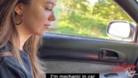 Whore sucked in the car and cheated her boyfriend