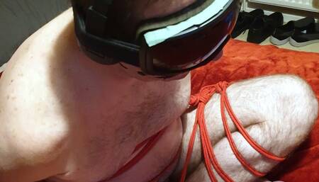 Man bound cross-legged naked and used 2