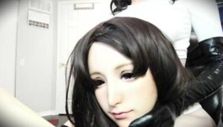 Nancy & Ely Pt3! Your rubber doll stepsister Nancy unmasks from her pretty but tight doll mask!