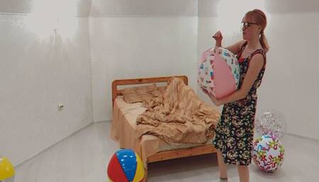 Alla blows away five rare beach balls!!!