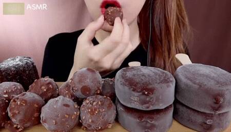 Asian Princess Yani ASMR in HD Chocolate Feast Pt 11 Ice Cream Frozen Pops LOVERS Food Porn Fetish Chewing Licks Noisy Swallowing Close-Up No Talking tight Red Lips