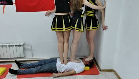 Moscow multitrampling contest #39 (Part 2): conga line trampling & flattened by five girls in sneakers