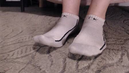 Big Feet with Toenails and red Nail Polish