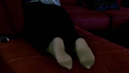 Ms Neecy - Tan Nylon Soles Tickled with a Fork